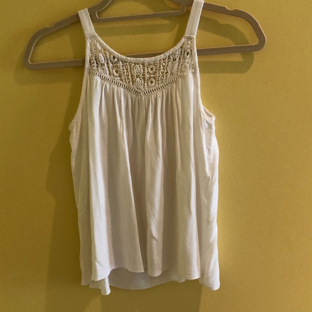 Girls white lace tank by Zoe & rose size lg